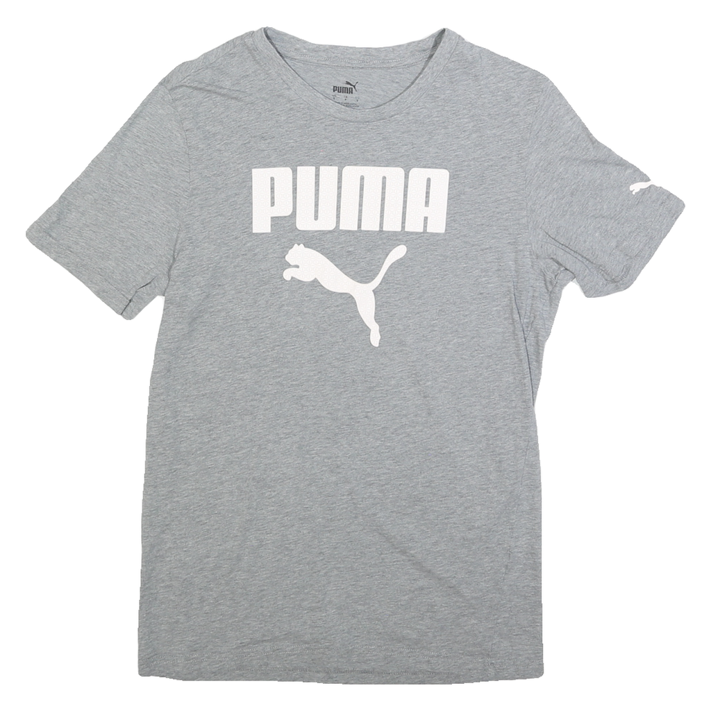 PUMA Mens Grey Classic Logo Print T-Shirt S Short Sleeve Crew Neck