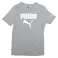 PUMA Mens Grey Classic Logo Print T-Shirt S Short Sleeve Crew Neck