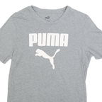 PUMA Mens Grey Classic Logo Print T-Shirt S Short Sleeve Crew Neck