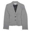 UN DEUX TROIS Womens Black & White Houndstooth Tailored Jacket S Polyester Blend
