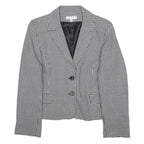 UN DEUX TROIS Womens Black & White Houndstooth Tailored Jacket S Polyester Blend