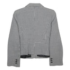 UN DEUX TROIS Womens Black & White Houndstooth Tailored Jacket S Polyester Blend
