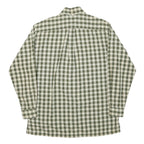 TOMMY HILFIGER Mens Green & White Check Shirt S Classic Cotton Blend Long Sleeve