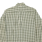 TOMMY HILFIGER Mens Green & White Check Shirt S Classic Cotton Blend Long Sleeve