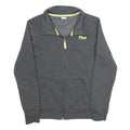 FILA Mens Grey Zip Up Jacket M Cotton Blend Plain Sport Casual Activewear
