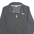 FILA Mens Grey Zip Up Jacket M Cotton Blend Plain Sport Casual Activewear