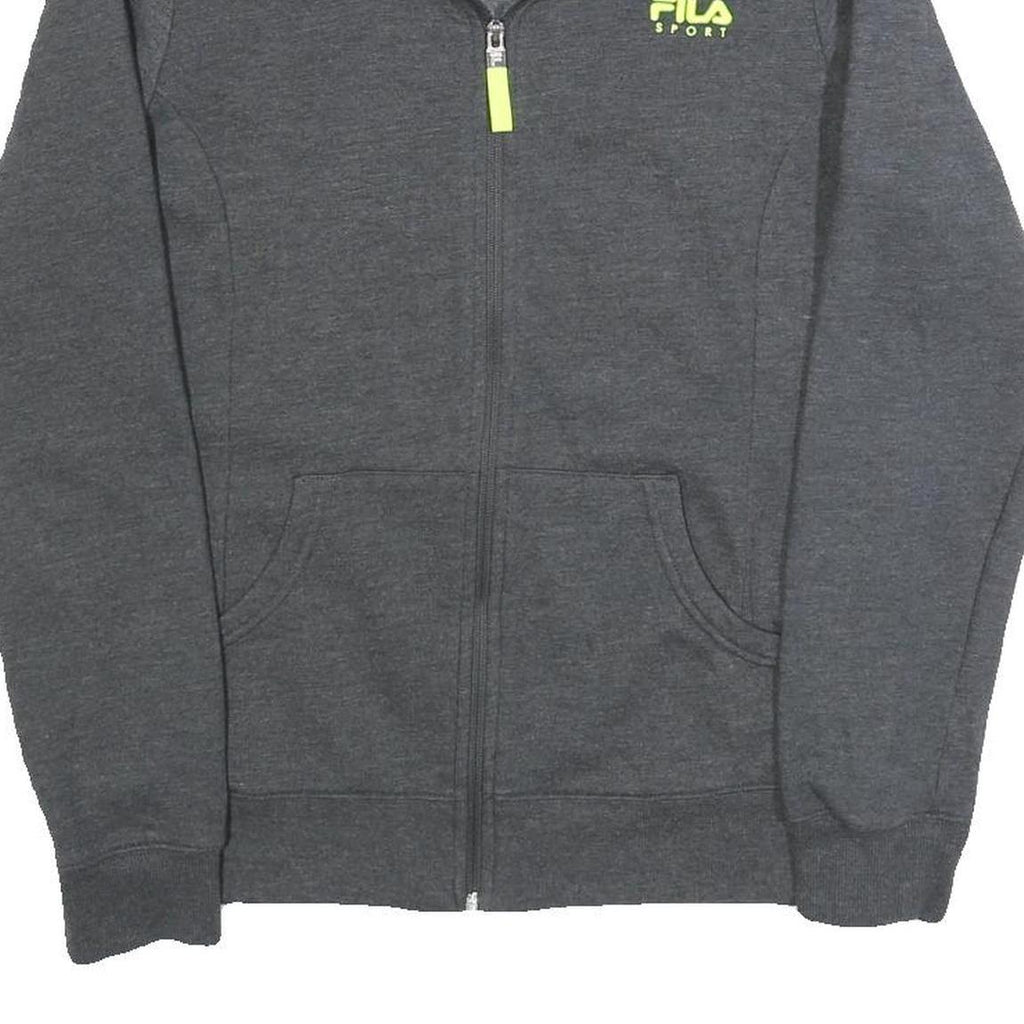 FILA Mens Grey Zip Up Jacket M Cotton Blend Plain Sport Casual Activewear