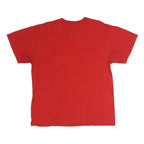 MAJESTIC Mens Red Angels Graphic T-Shirt L Short Sleeve Crew Neck Cotton