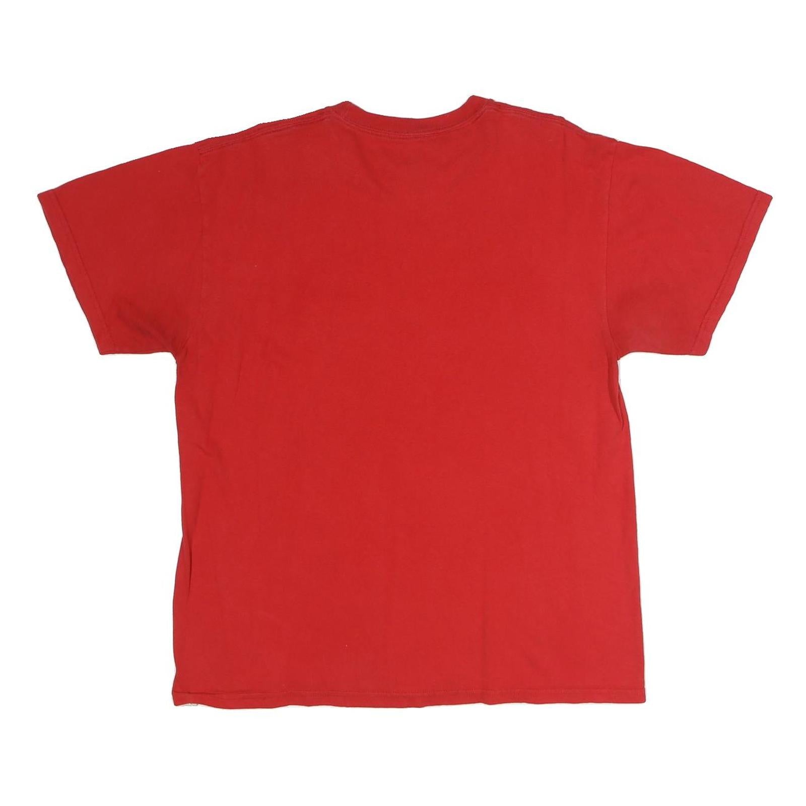 MAJESTIC Mens Red Angels Graphic T-Shirt L Short Sleeve Crew Neck Cotton