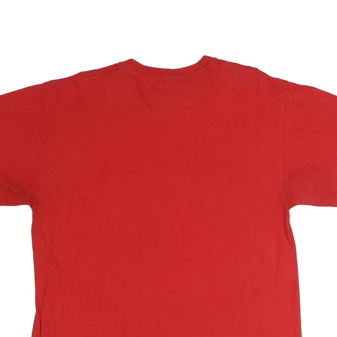 MAJESTIC Mens Red Angels Graphic T-Shirt L Short Sleeve Crew Neck Cotton