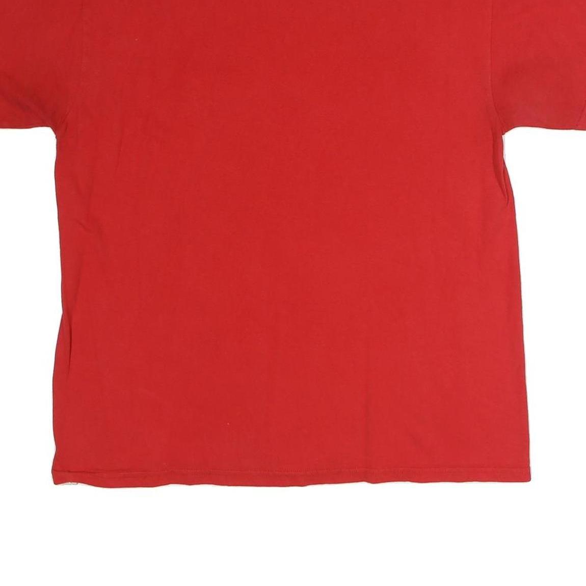 MAJESTIC Mens Red Angels Graphic T-Shirt L Short Sleeve Crew Neck Cotton