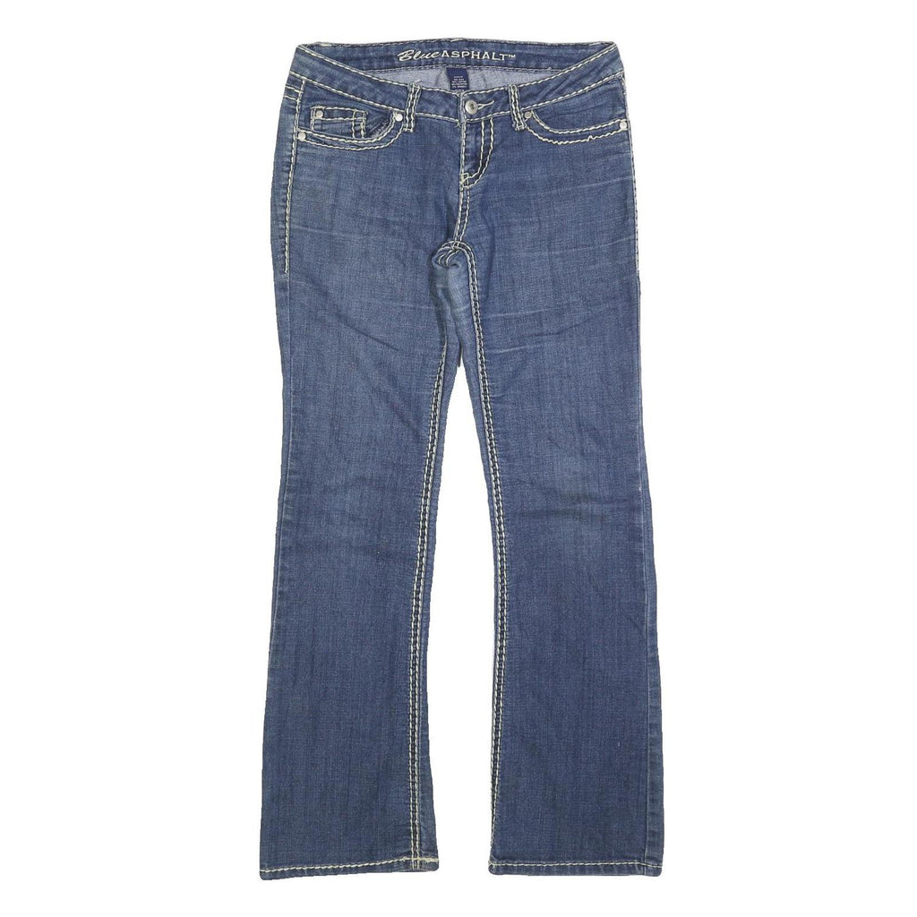BLUE ASPHALT Womens Jeans Blue Regular Bootcut Denim Medium W32 L32 Contrast
