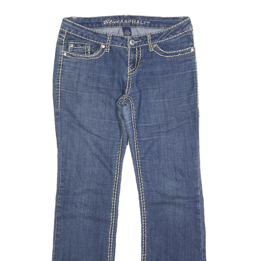 BLUE ASPHALT Womens Jeans Blue Regular Bootcut Denim Medium W32 L32 Contrast