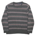 CHAPS Mens Grey & Red Patterned Cotton Jumper Crew Neck Regular Fit M Casual