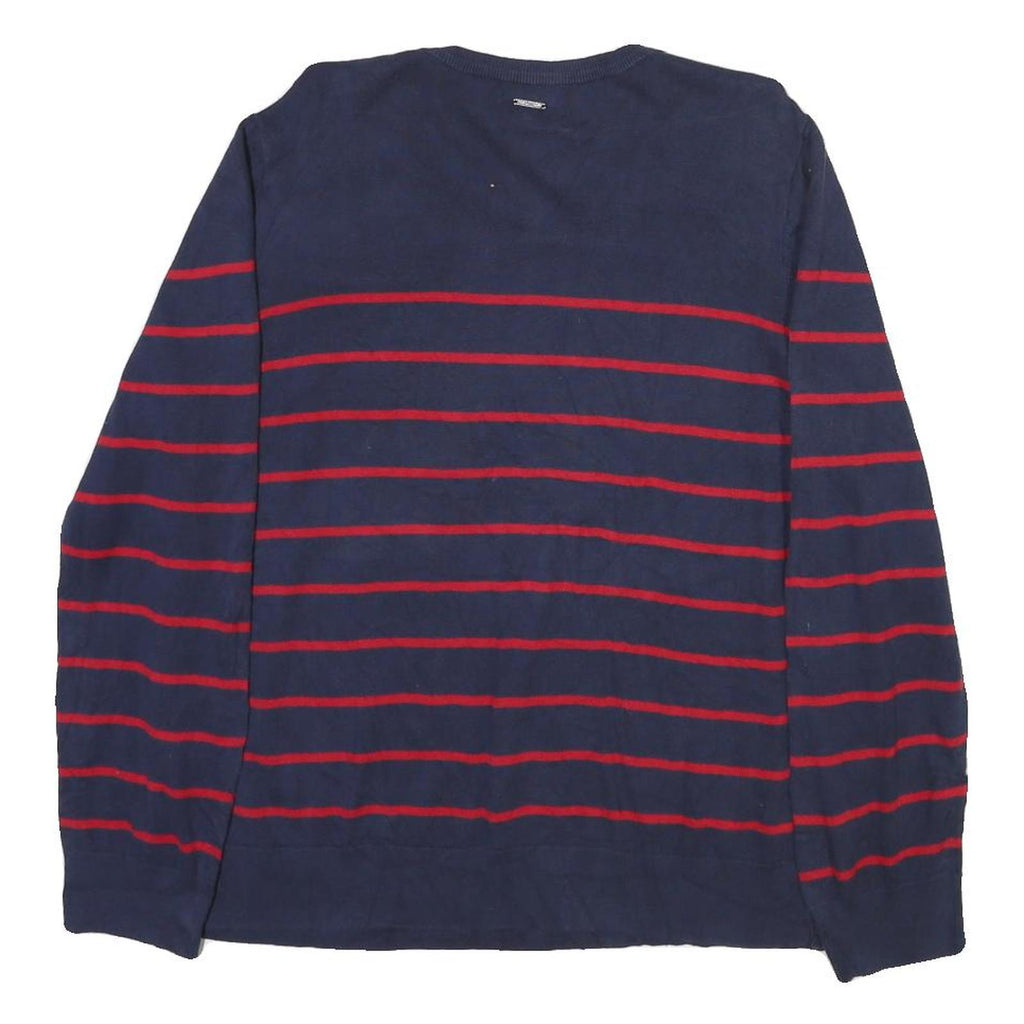 NAUTICA Womens Navy Blue & Red Anchor Patterned Jumper Crew Neck Basic Knit XL