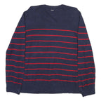 NAUTICA Womens Navy Blue & Red Anchor Patterned Jumper Crew Neck Basic Knit XL