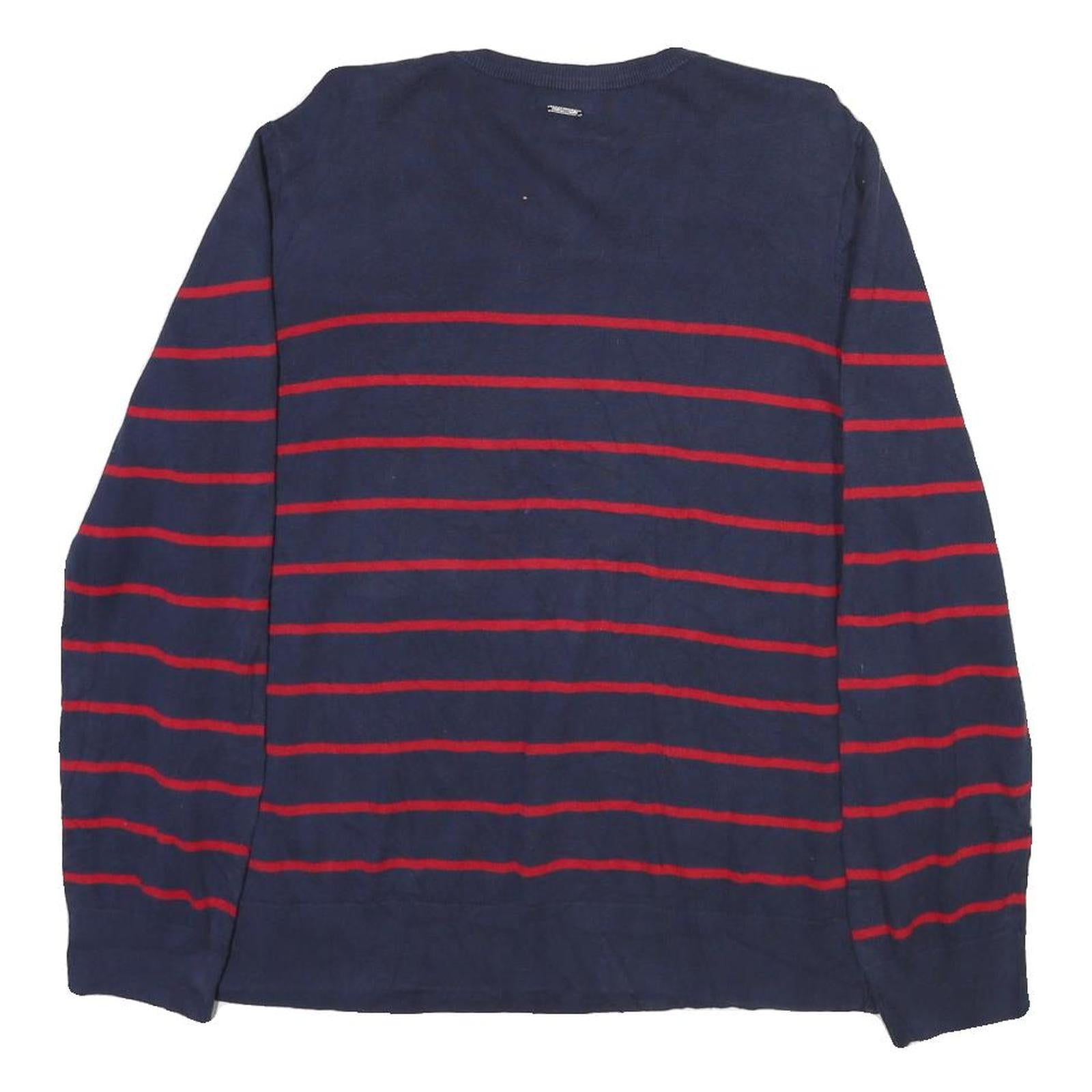 NAUTICA Womens Navy Blue & Red Anchor Patterned Jumper Crew Neck Basic Knit XL