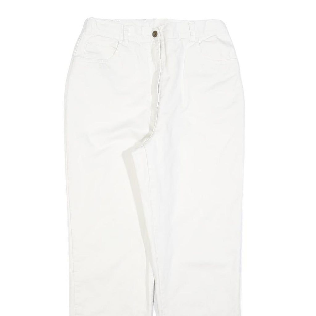 Womens White Regular Fit Straight Leg Denim Cotton Blend Jeans W28 L30 Casual