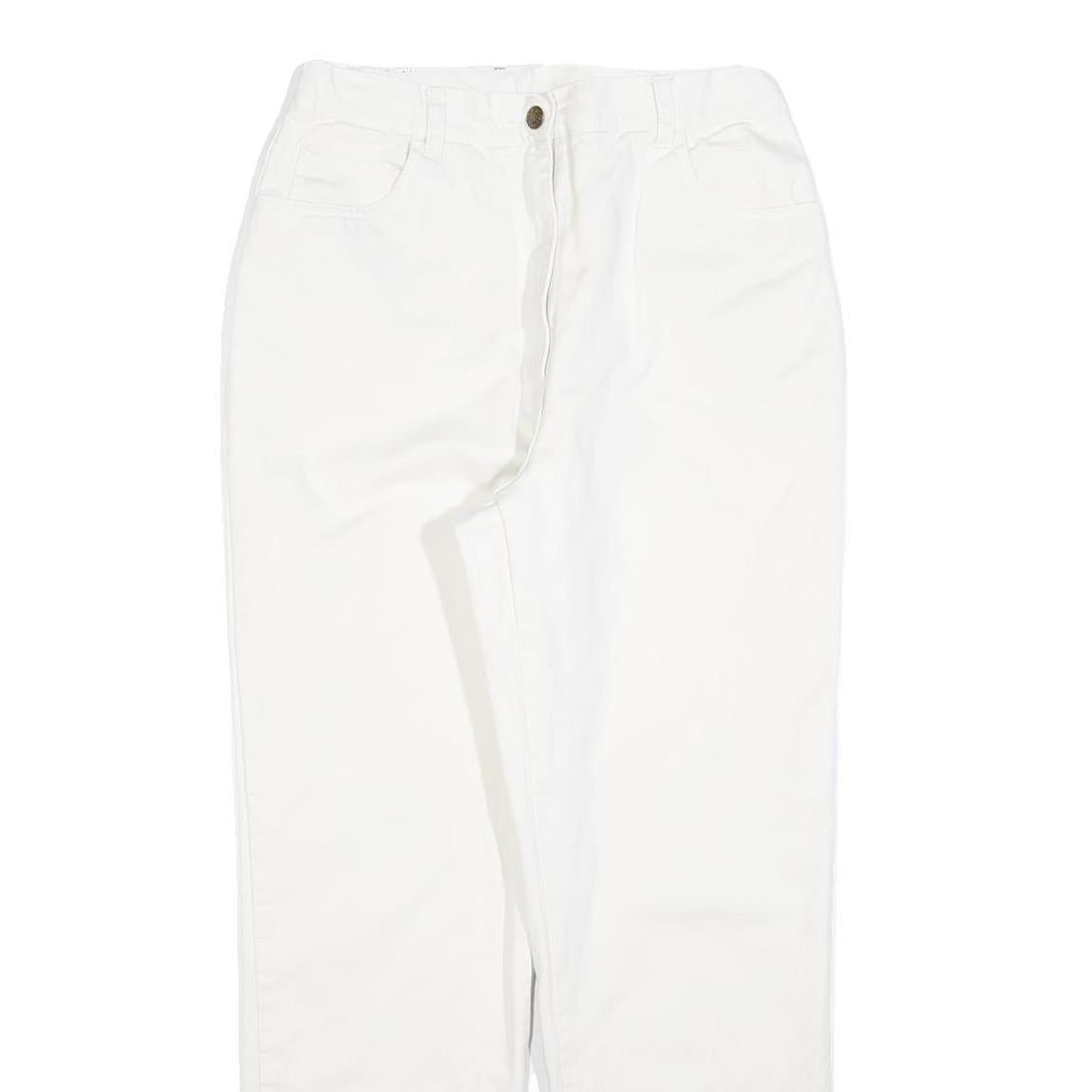 Womens White Regular Fit Straight Leg Denim Cotton Blend Jeans W28 L30 Casual