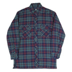 DICKIES Mens Blue Red & Green Check Jacket S Cotton Blend Button Front Casual