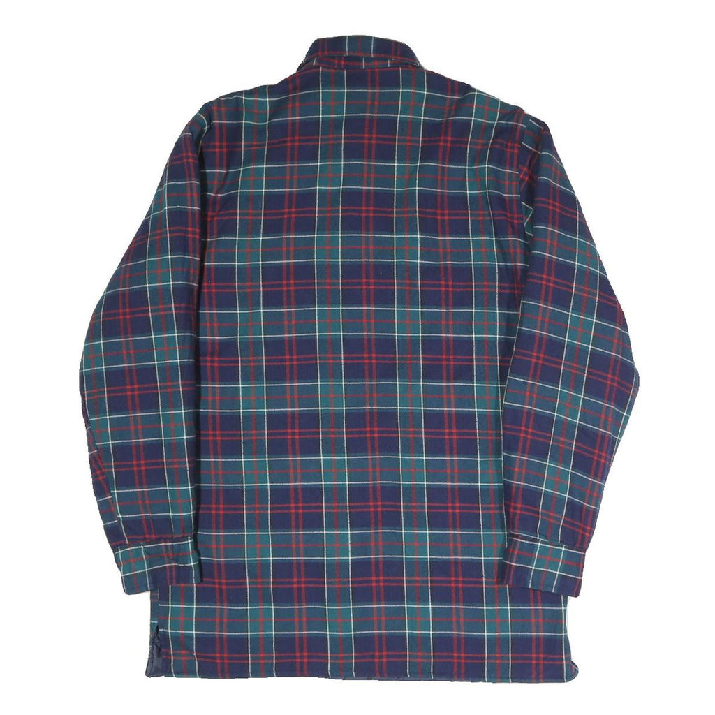DICKIES Mens Blue Red & Green Check Jacket S Cotton Blend Button Front Casual