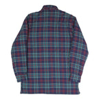 DICKIES Mens Blue Red & Green Check Jacket S Cotton Blend Button Front Casual