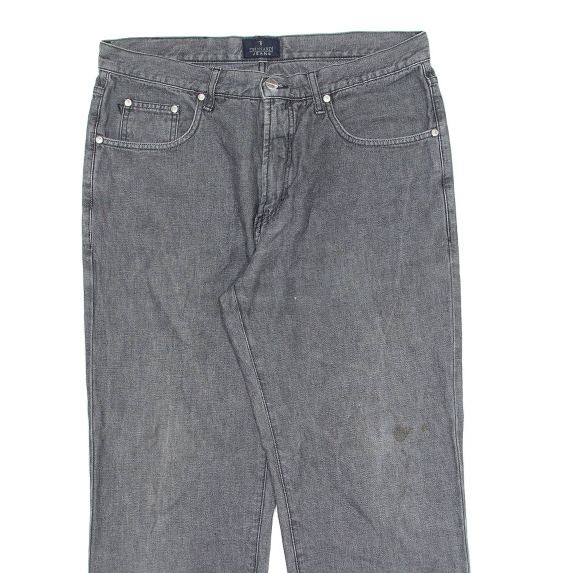 TRUSSARDI JEANS Mens Jeans Grey Regular Straight W34 L26