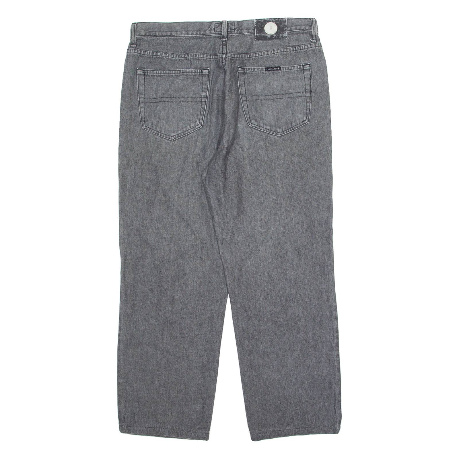 TRUSSARDI JEANS Mens Jeans Grey Regular Straight W34 L26