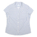 COLUMBIA Womens Blue & White Check Shirt L Lightweight Summer Casual