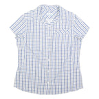 COLUMBIA Womens Blue & White Check Shirt L Lightweight Summer Casual