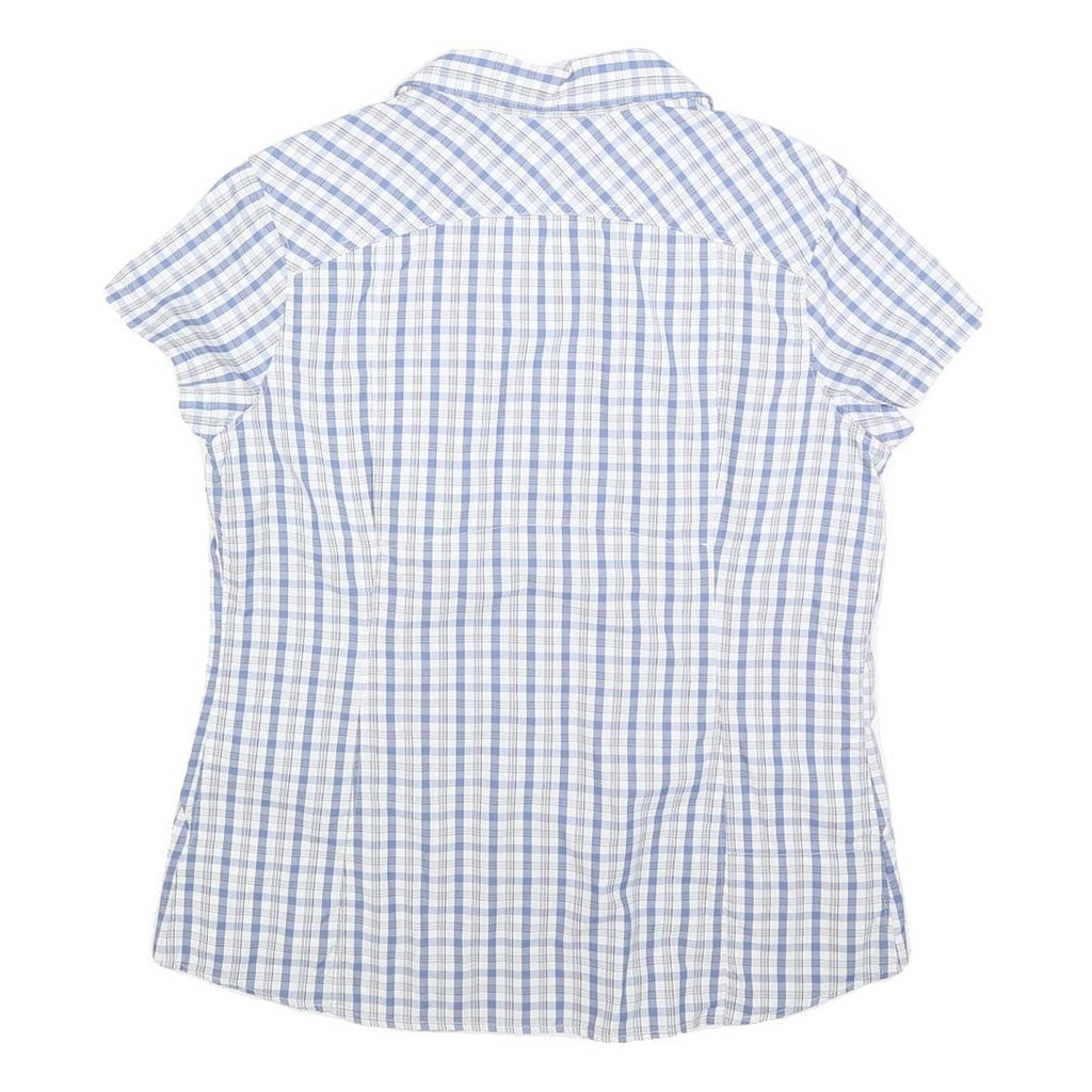 COLUMBIA Womens Blue & White Check Shirt L Lightweight Summer Casual