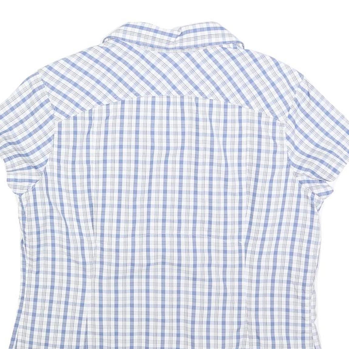 COLUMBIA Womens Blue & White Check Shirt L Lightweight Summer Casual
