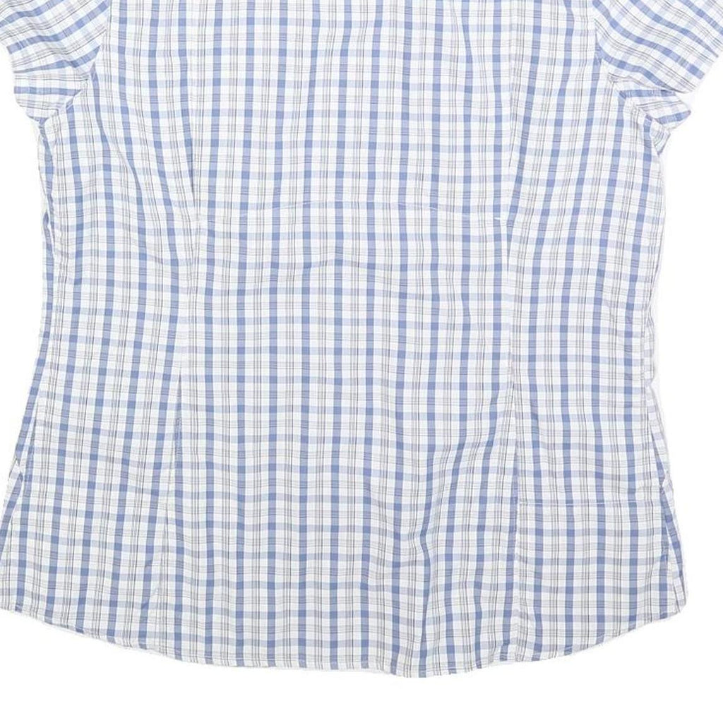 COLUMBIA Womens Blue & White Check Shirt L Lightweight Summer Casual