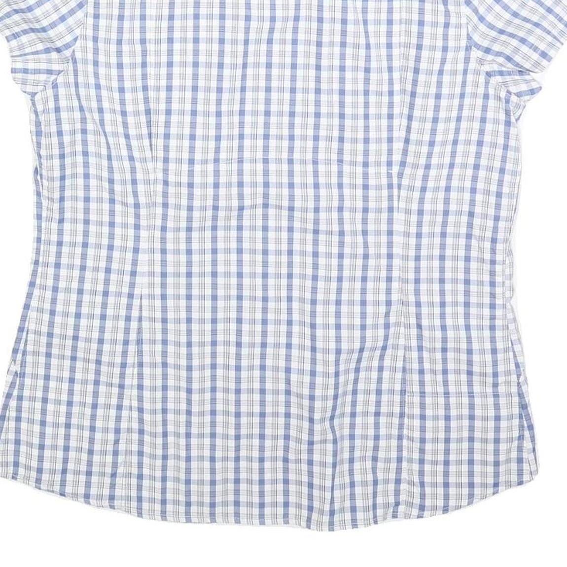 COLUMBIA Womens Blue & White Check Shirt L Lightweight Summer Casual