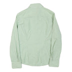 JAEGER Womens Green & White Striped Shirt S Classic Collar Button Down