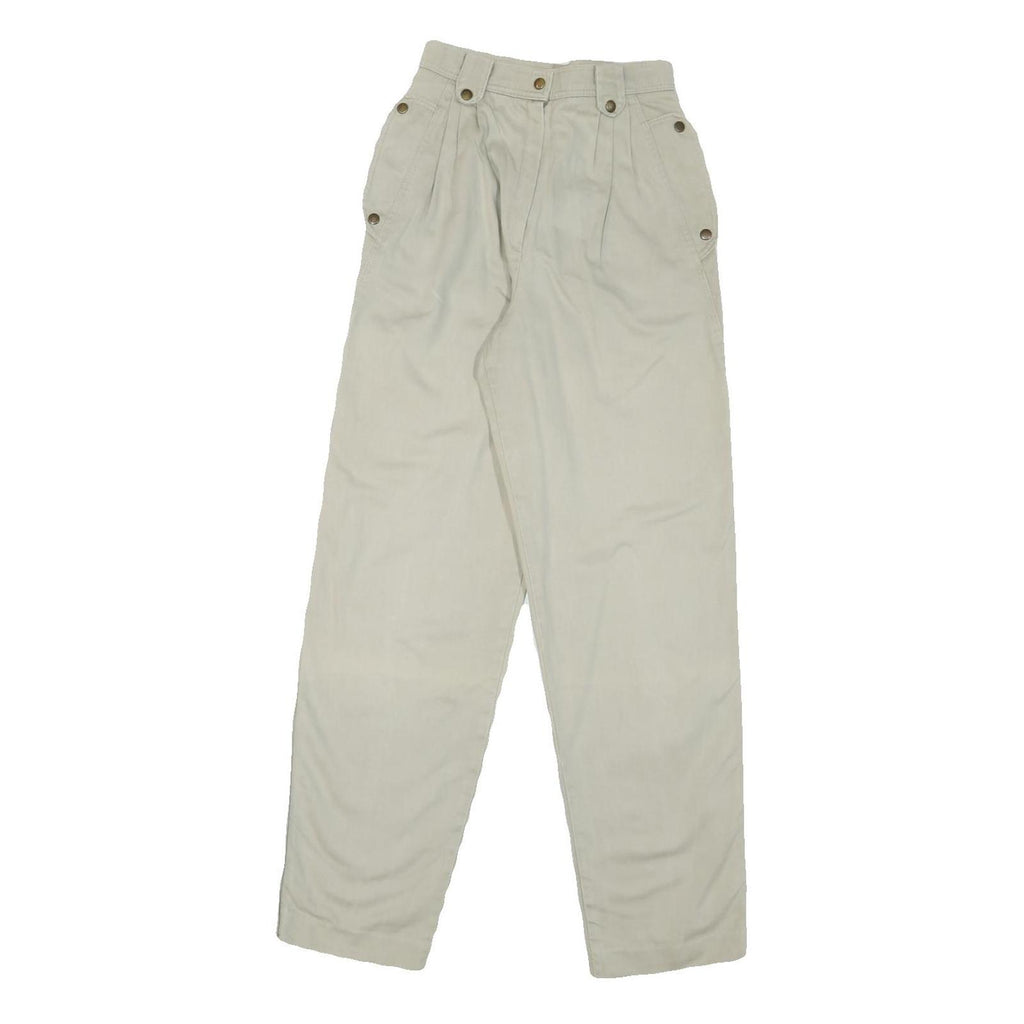 JEANS CLUB Womens Cotton Blend Beige Regular Fit Straight Trousers W24 L29