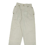 JEANS CLUB Womens Cotton Blend Beige Regular Fit Straight Trousers W24 L29