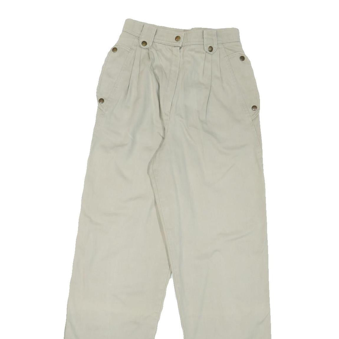 JEANS CLUB Womens Cotton Blend Beige Regular Fit Straight Trousers W24 L29