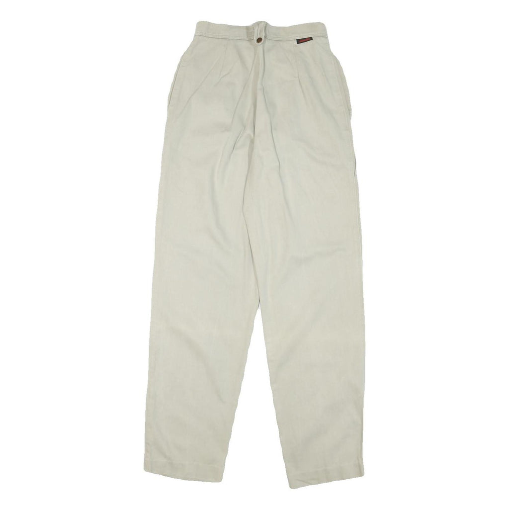 JEANS CLUB Womens Cotton Blend Beige Regular Fit Straight Trousers W24 L29