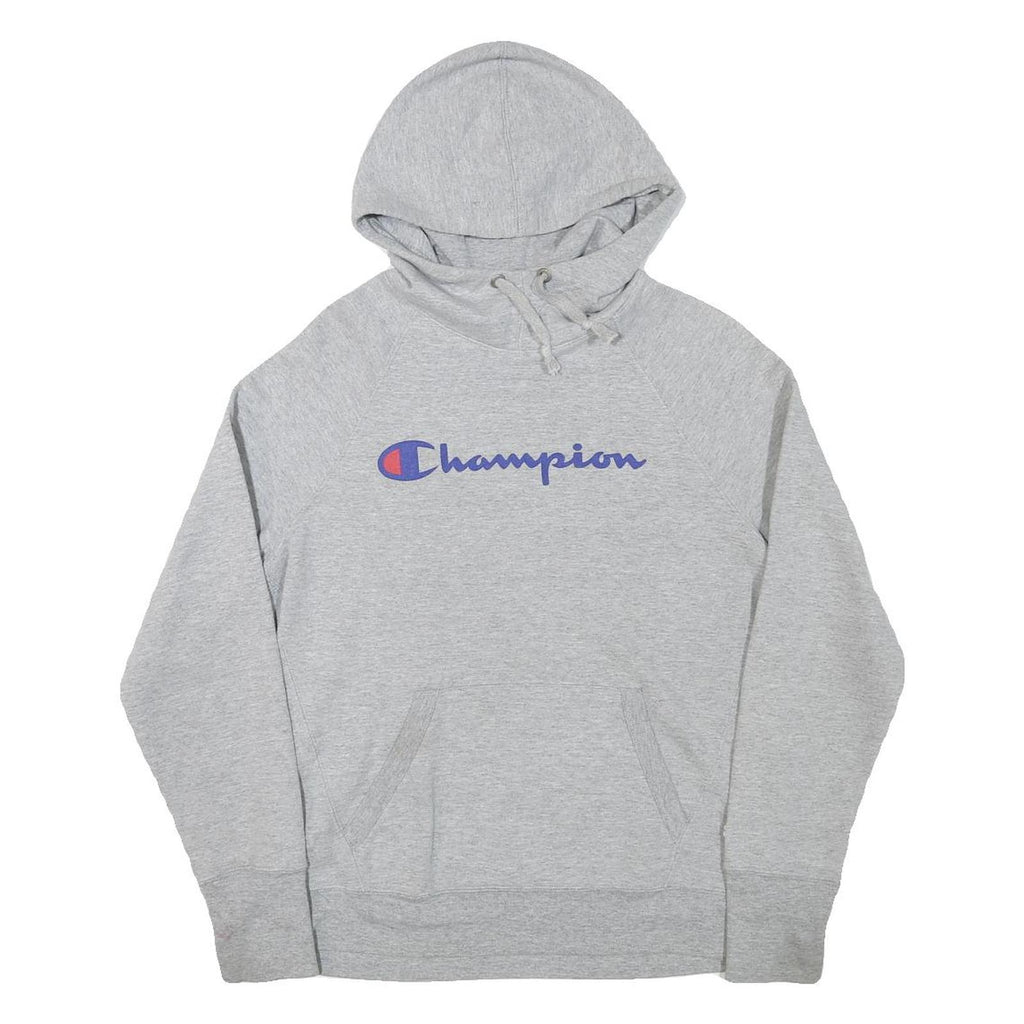 CHAMPION Mens Grey Hoodie S Cotton Blend Pullover Drawstring Hood Pocket