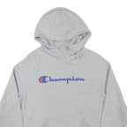 CHAMPION Mens Grey Hoodie S Cotton Blend Pullover Drawstring Hood Pocket