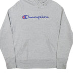 CHAMPION Mens Grey Hoodie S Cotton Blend Pullover Drawstring Hood Pocket