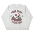 Mens Grey Wisconsin Rose Bowl Graphic T-Shirt M Long Sleeve Crew Neck Cotton