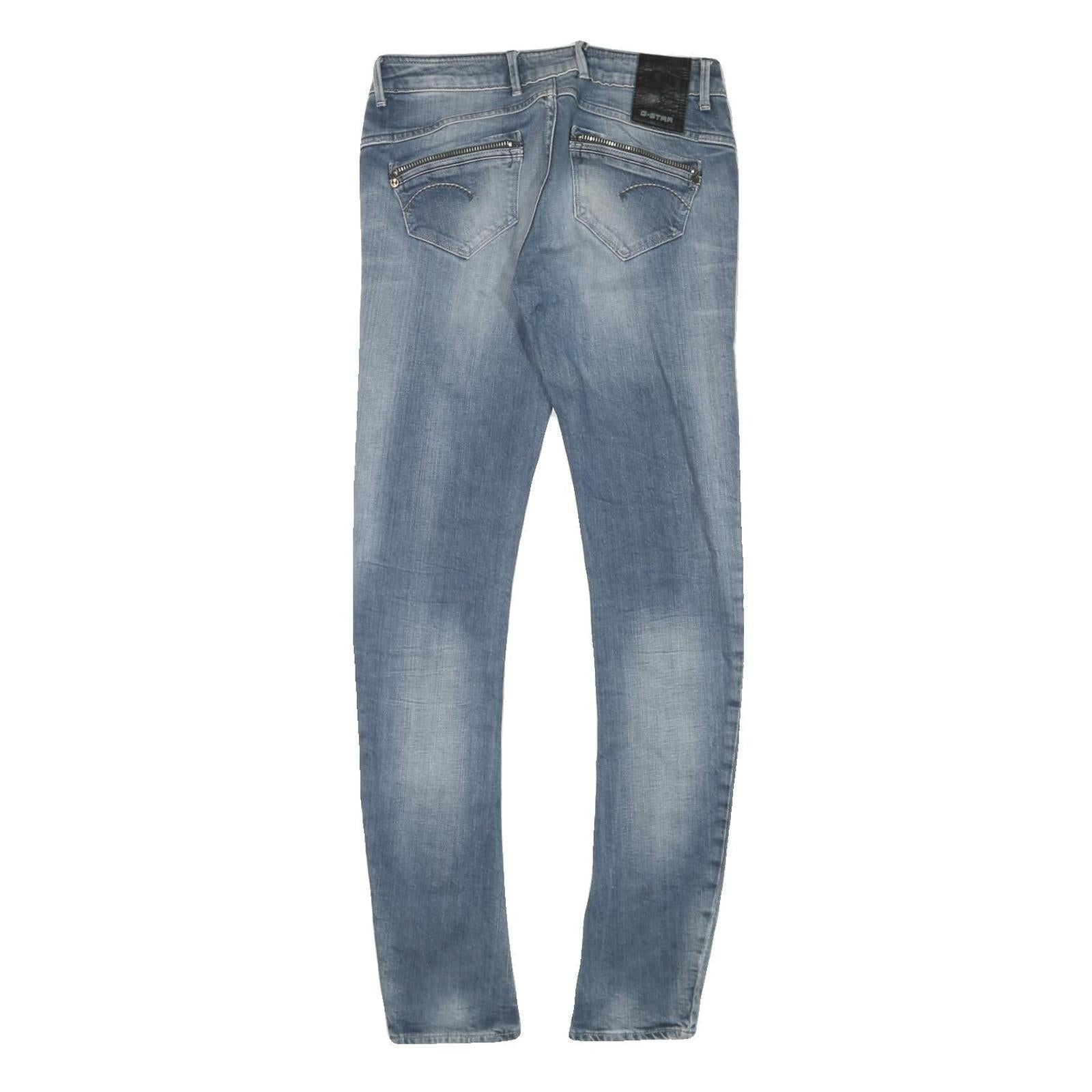 G-STAR Mens Slim Blue Denim Light Wash Jeans W29 L32 Zip Closure