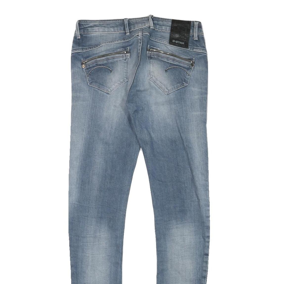 G-STAR Mens Slim Blue Denim Light Wash Jeans W29 L32 Zip Closure