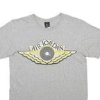 AIR JORDAN Mens Grey & Yellow Classic T-Shirt M Short Sleeve Crew Neck Cotton