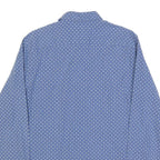 TOMMY HILFIGER Mens Blue & White Polka Dot Shirt M Cotton Blend Button Collar