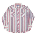 WRANGLER Mens Red & White Stripe Shirt 2XL Western Style Casual Cotton Blend