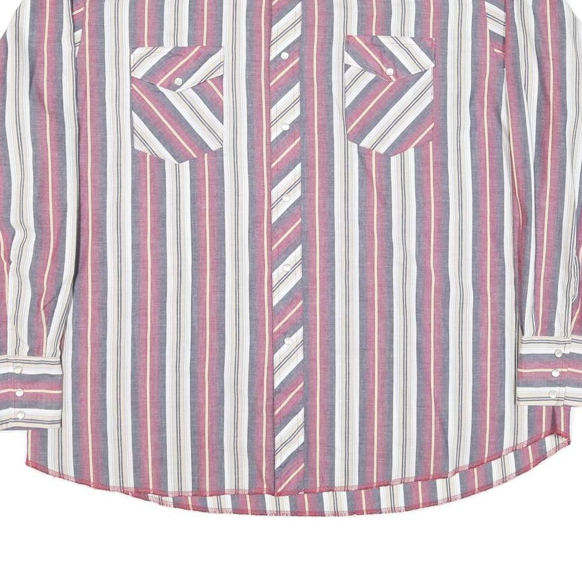 WRANGLER Mens Red & White Stripe Shirt 2XL Western Style Casual Cotton Blend