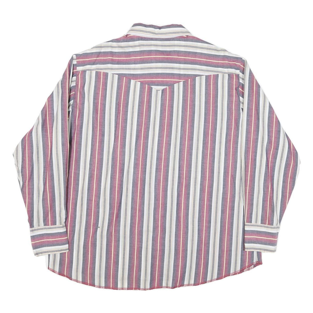 WRANGLER Mens Red & White Stripe Shirt 2XL Western Style Casual Cotton Blend